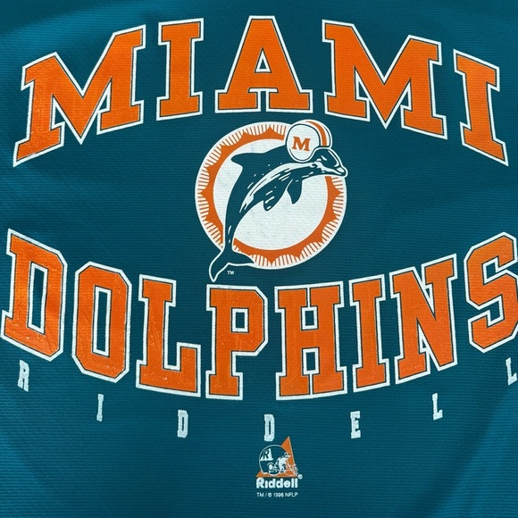 Vintage 90s Miami Dolphins Mesh Y2K Jersey Shirt Riddell NFL 1996 Made in USA XL - Picture 3 of 9